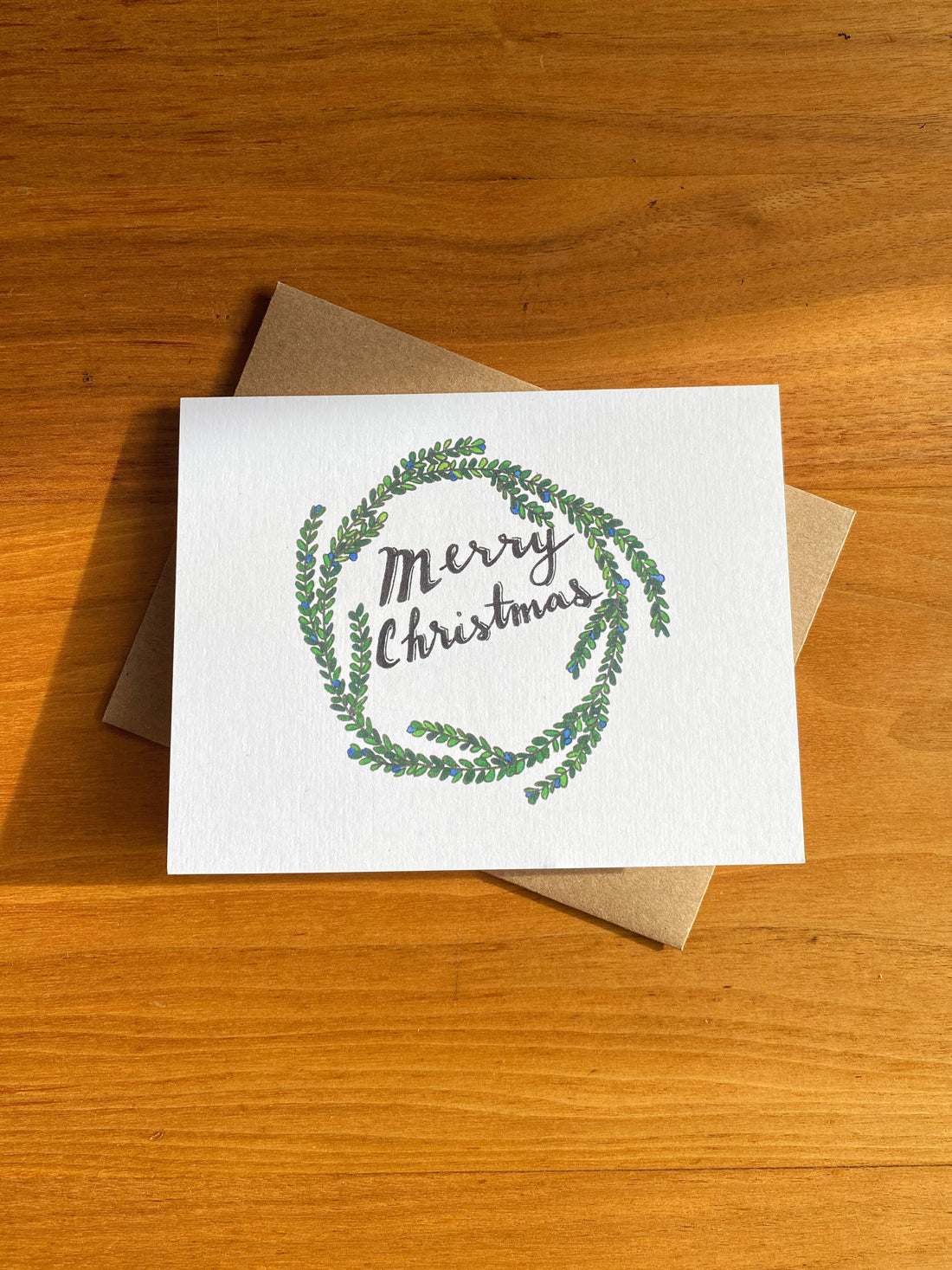 Fern In The Forest - Merry Christmas Wreath Greeting Card