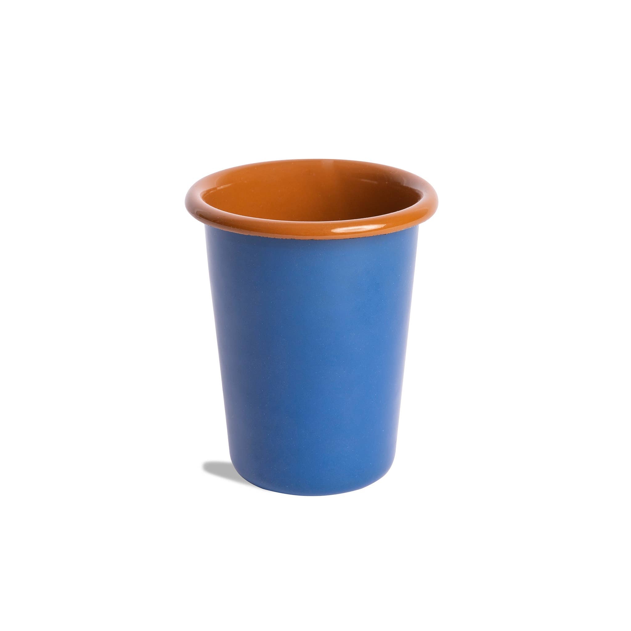 Crow Canyon Home - The Get Out x CCH Enamelware  8 oz Small Tumbler: Blue &amp; Brown