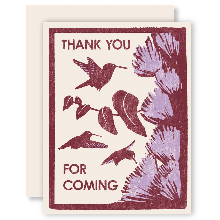 Heartell Press - Thank You For Coming Letterpress Card