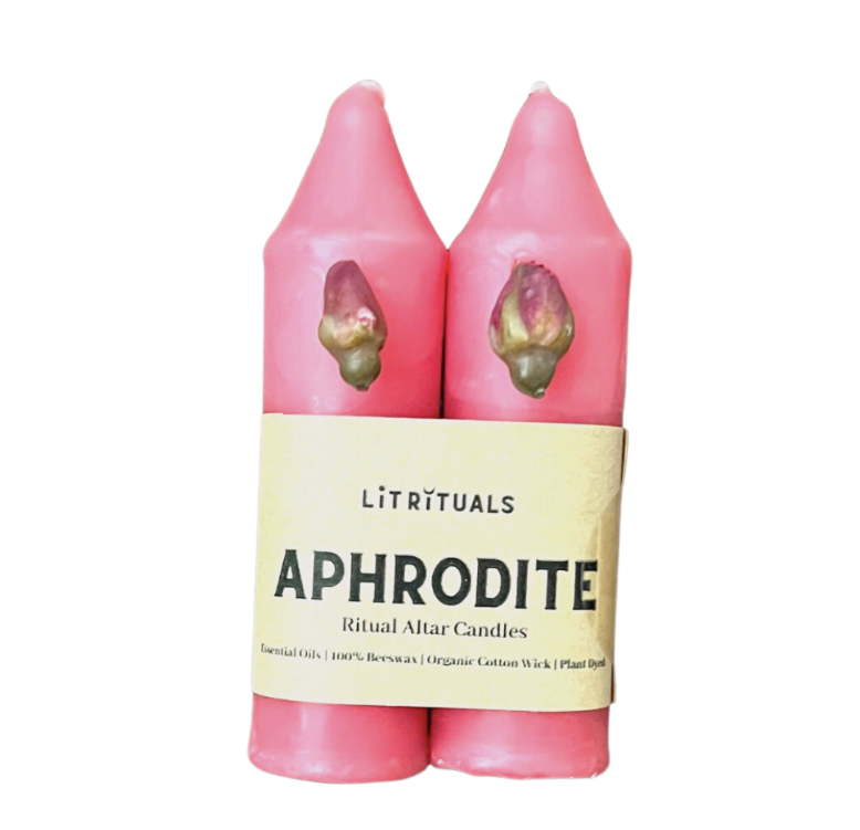Lit Rituals - Small &#39;Aphrodite&#39; Beeswax Altar Candles