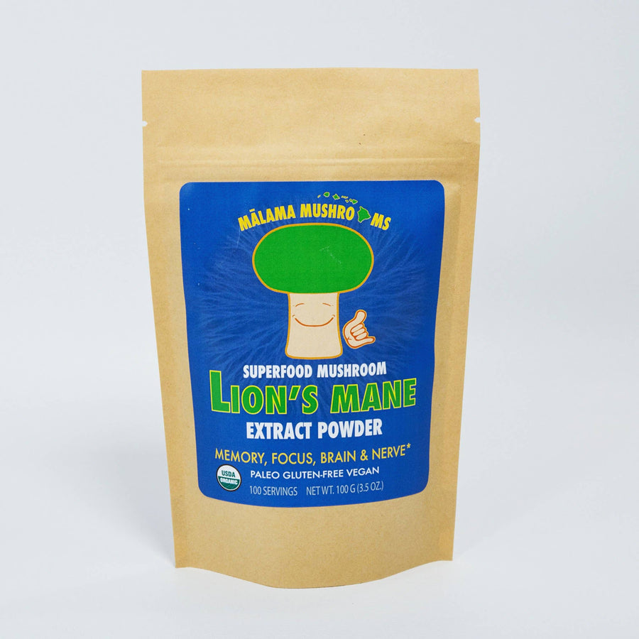 Malama Mushrooms - Lions Mane Superfood Mushroom Powder Extract - 3.5 oz