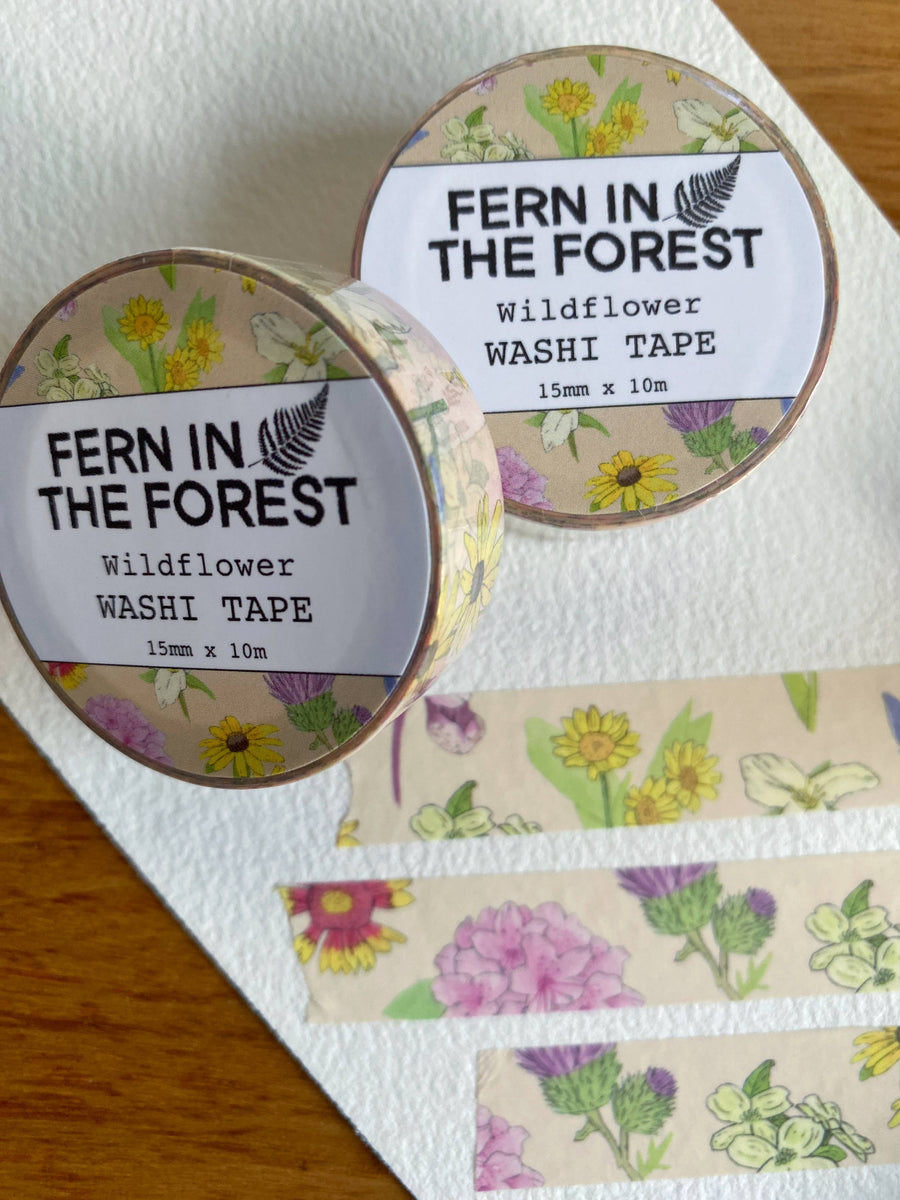 Fern In The Forest - Watercolor Wildflower Washi Tape