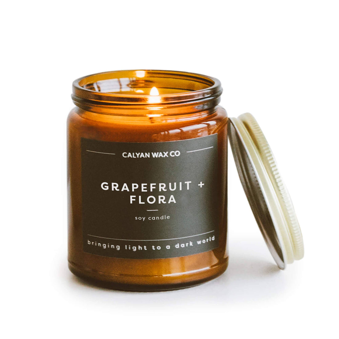 Calyan Wax Co. - Grapefruit + Flora Amber Jar Soy Candle