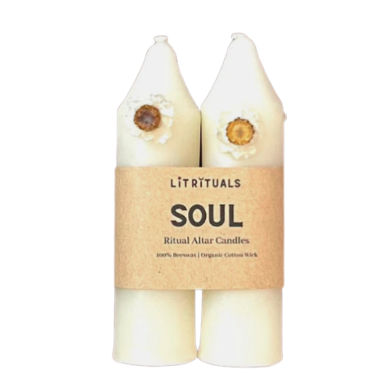 Lit Rituals - Small 'Soul' Beeswax Altar Candles