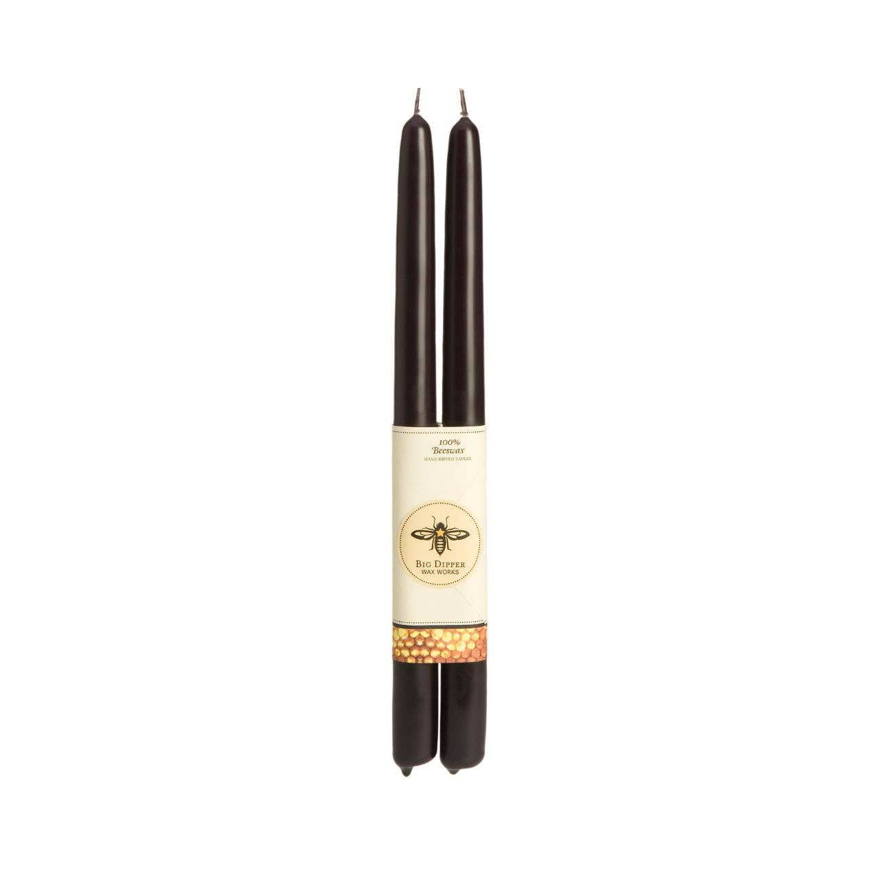 100% Pure Beeswax Tapers: Standard (12&quot; x 7/8&quot;) / Black