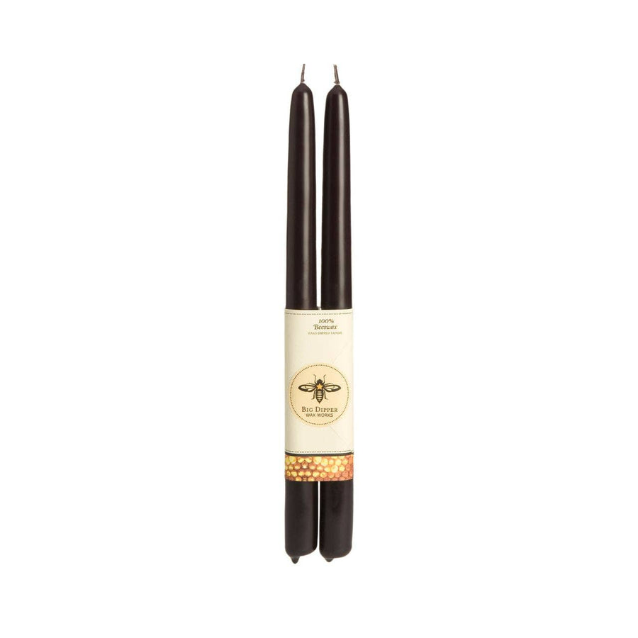 100% Pure Beeswax Tapers: Standard (12" x 7/8") / Black