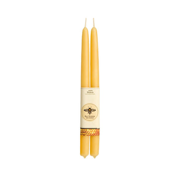 100% Pure Beeswax Tapers: Standard (12" x 7/8") / Natural