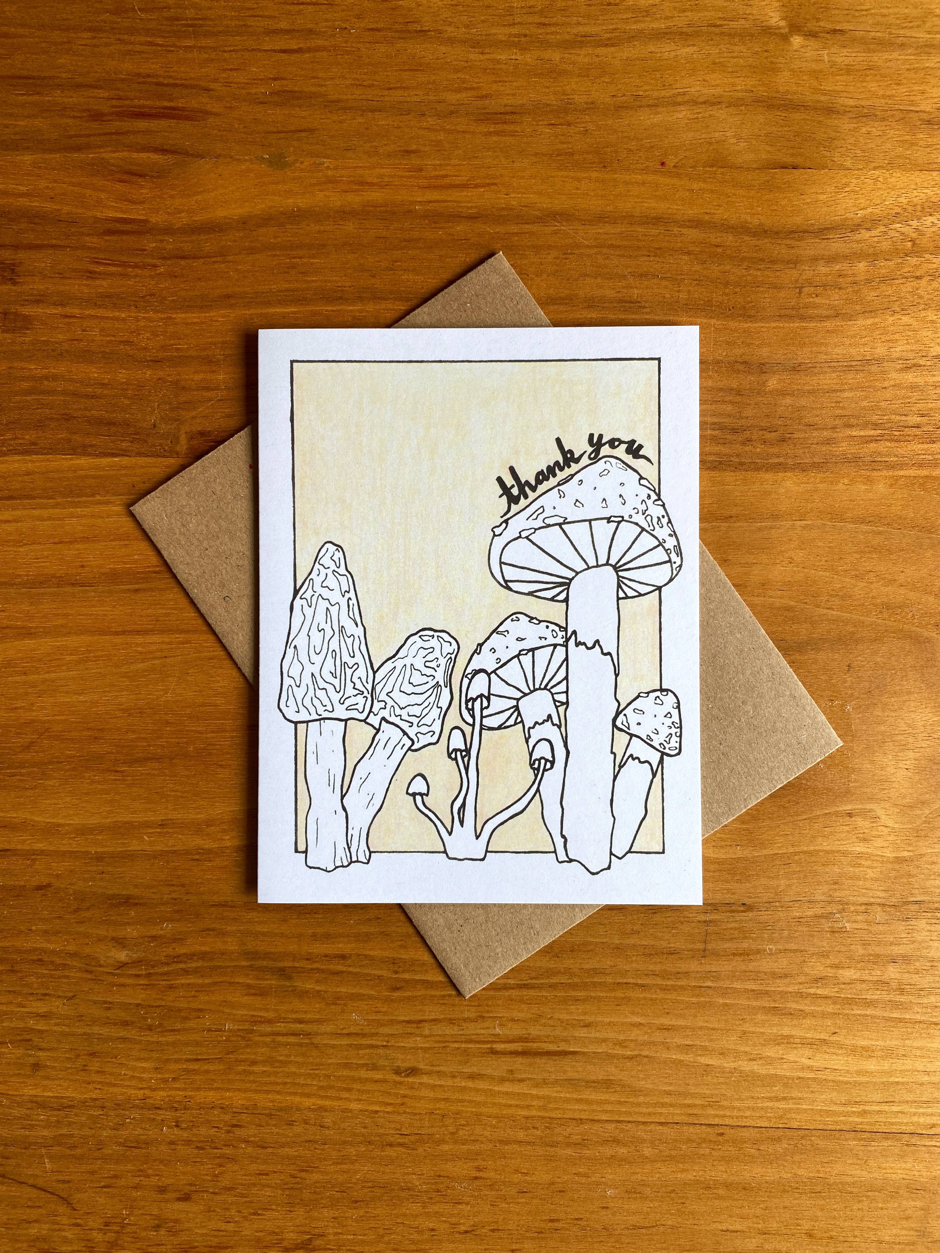 Fern In The Forest - Mushroom Thank You Card