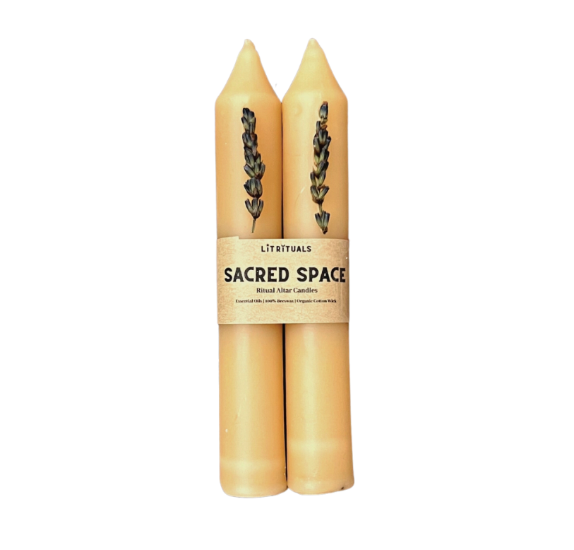 Lit Rituals - Large 'Scared Space' Beeswax Altar Candles