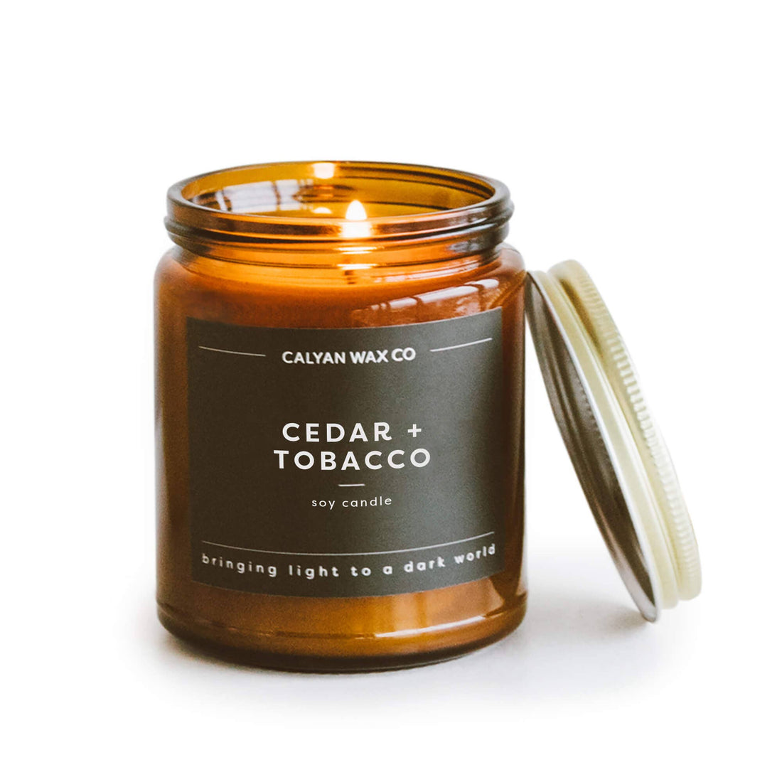 Calyan Wax Co. - Cedar + Tobacco | Amber Jar Soy Candle