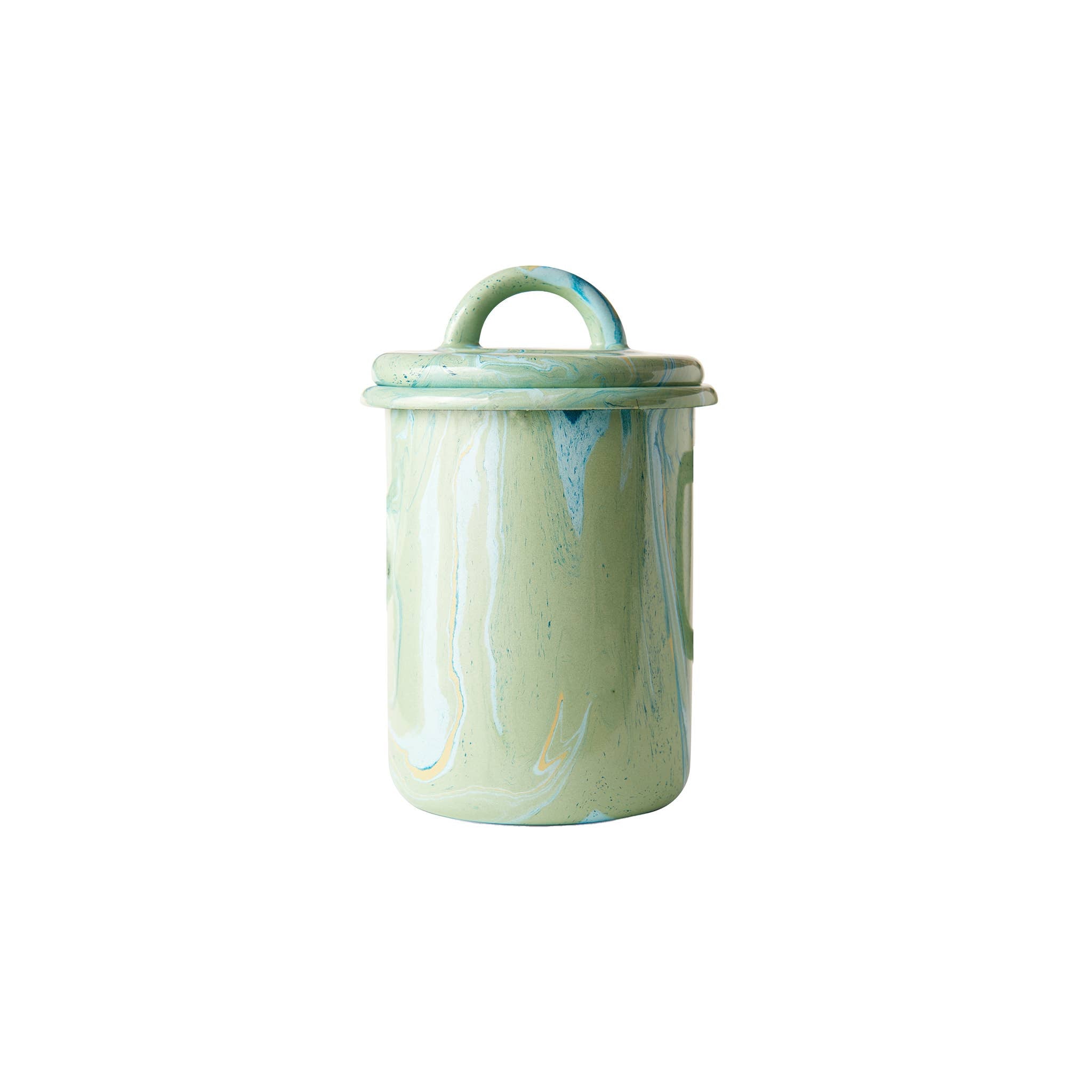 Crow Canyon Home - BORNN Multi Swirl Enamelware Medium Jar: Mint Swirl